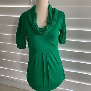 Green cowl neck top blouse size XS, New York & Co